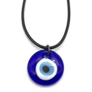 EVIL EYE MURANO GLASS HYPOALLERGENIC CORD NECKLACE
